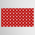 Hand-Drawn Nostalgic Floral Design in Bold Red Tablecloth Gallery Image 2