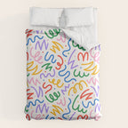 Colorful fun line doodle art pattern Duvet Cover Gallery Image 6