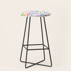 Colorful fun line doodle art pattern Stool Gallery Image 1