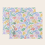 Colorful fun line doodle art pattern Placemat Gallery Image 1
