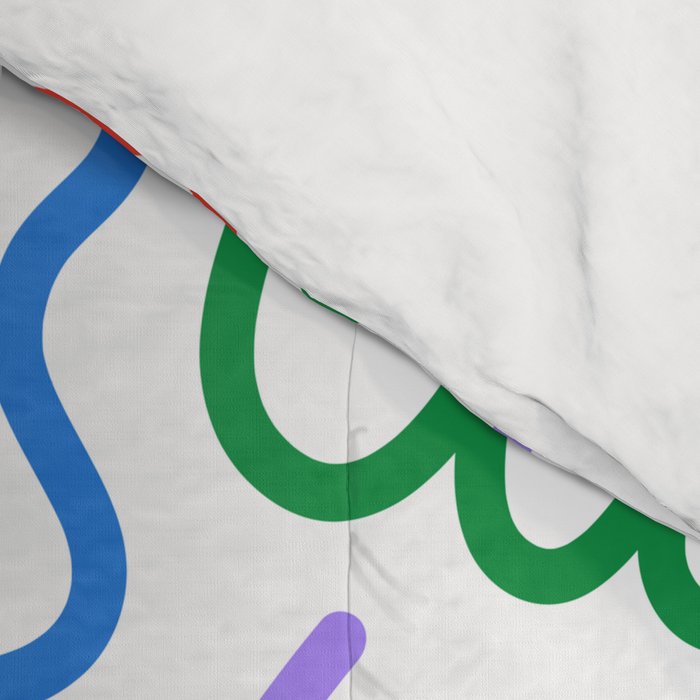 Colorful fun line doodle art pattern Comforter Gallery Image 4