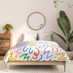 Colorful fun line doodle art pattern Comforter Gallery Image 3