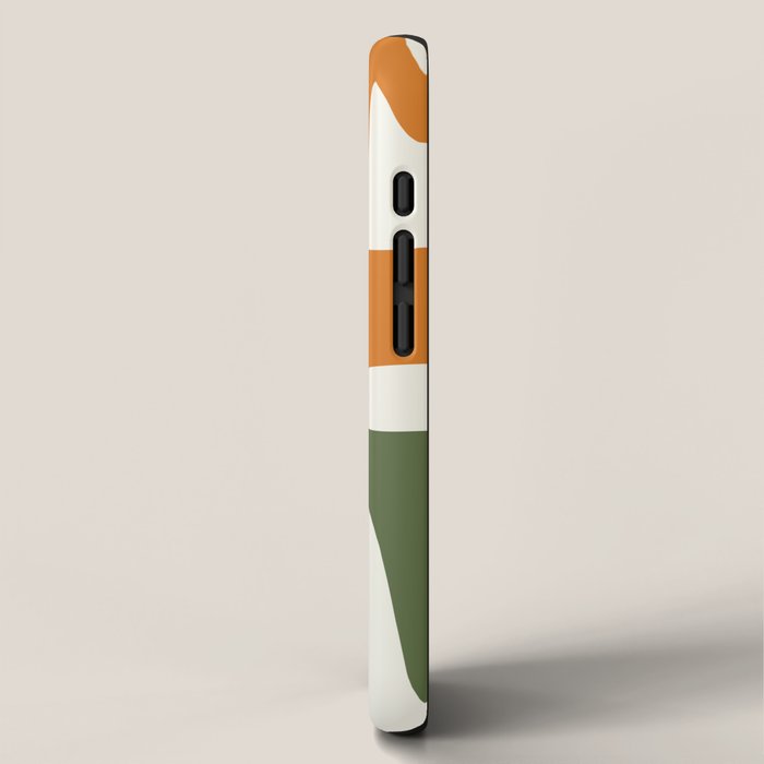 Mid Century Modern Abstract Kwaito Pattern in Moroccan Teal Orange Olive Cream iPhone Case Gallery Image 2