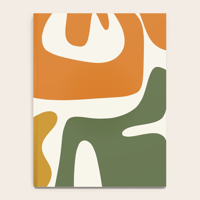 Mid Century Modern Abstract Kwaito Pattern in Moroccan Teal Orange Olive Cream Notebook Gallery Image 4
