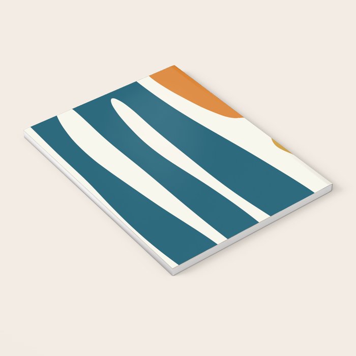 Mid Century Modern Abstract Kwaito Pattern in Moroccan Teal Orange Olive Cream Notebook Gallery Image 3