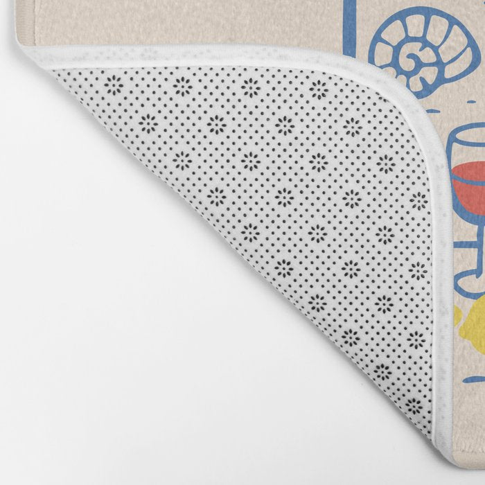 Sardines, Lemons and Wine at the Beach Bath Mat Gallery Image 2