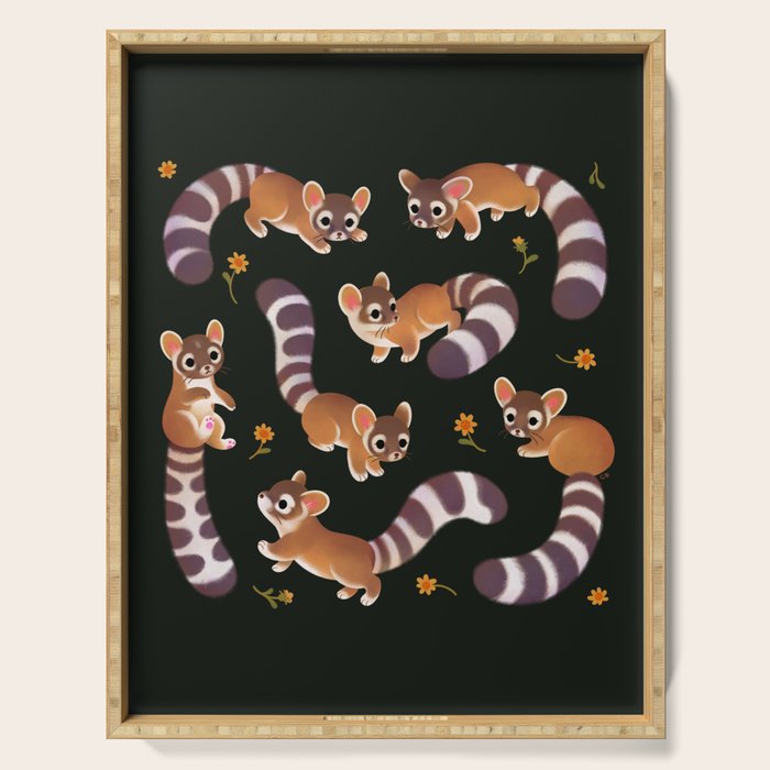 Ringtail - dark Serving Tray Gallery Image 1