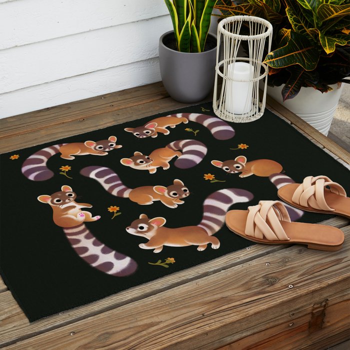 Ringtail - dark Outdoor Rug Gallery Image 2