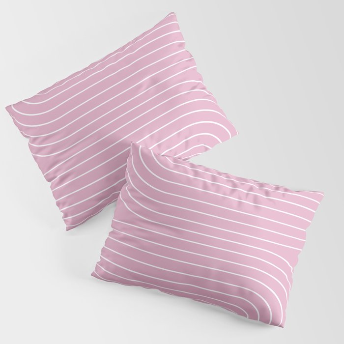 Minimal Line Curvature LXXVI Blush Pink Mid Century Modern Arch Abstract Pillow Sham Gallery Image 3