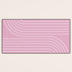 Minimal Line Curvature LXXVI Blush Pink Mid Century Modern Arch Abstract Desk Mat Gallery Image 3