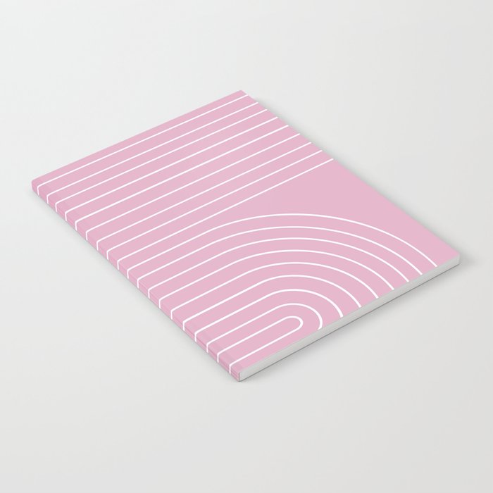 Minimal Line Curvature LXXVI Blush Pink Mid Century Modern Arch Abstract Notebook Gallery Image 2