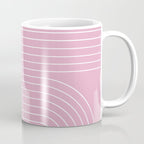 Minimal Line Curvature LXXVI Blush Pink Mid Century Modern Arch Abstract Coffee Mug Gallery Image 1
