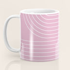Minimal Line Curvature LXXVI Blush Pink Mid Century Modern Arch Abstract Coffee Mug Gallery Image 3