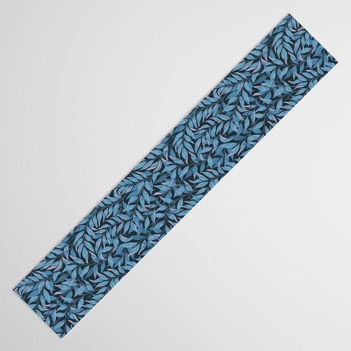 Romantic Botanica - Foliage in Dark Blue Table Runner Gallery Image 3