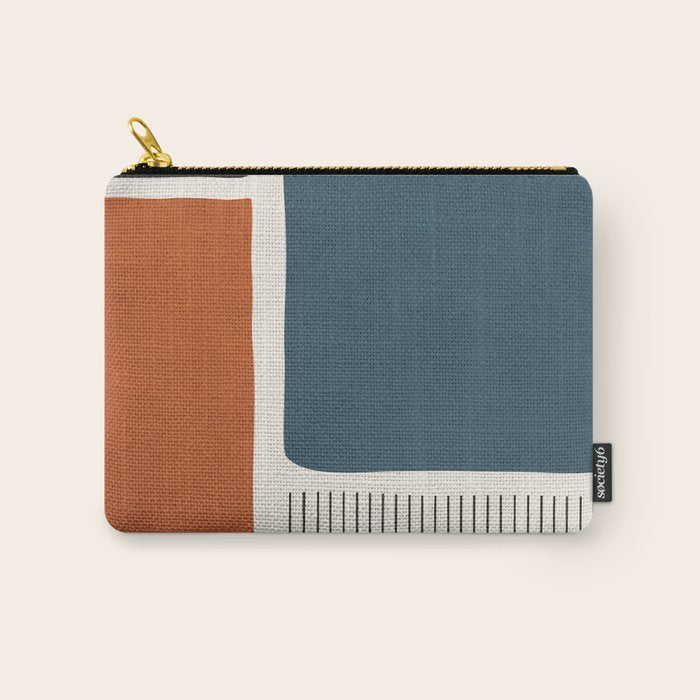 Terracotta Navy Color Block Artwork Carry All Pouch Gallery Image 1