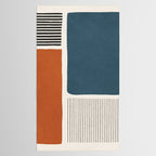 Terracotta Navy Color Block Artwork Tablecloth Gallery Image 2