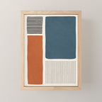Terracotta Navy Color Block Artwork Mini Art Print Gallery Image 1