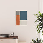 Terracotta Navy Color Block Artwork Poster Gallery Image 2
