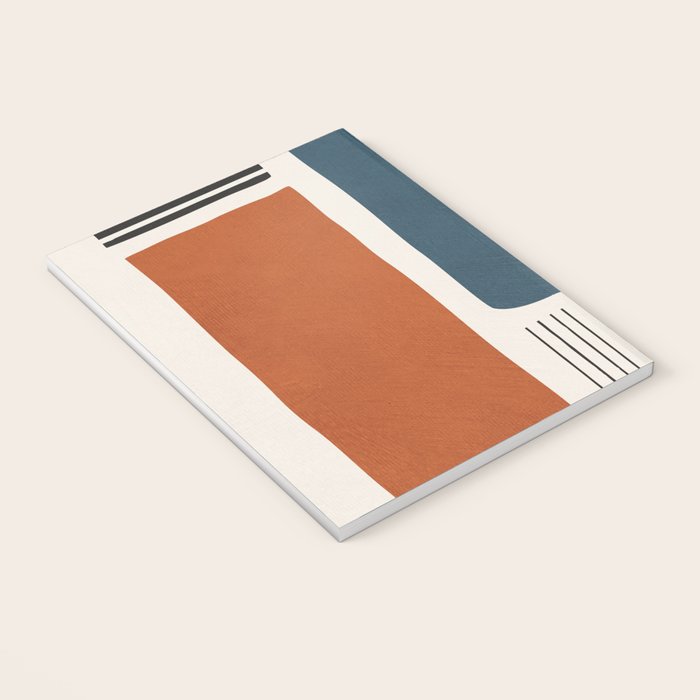 Terracotta Navy Color Block Artwork Notebook Gallery Image 3