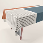 Terracotta Navy Color Block Artwork Tablecloth Gallery Image 1
