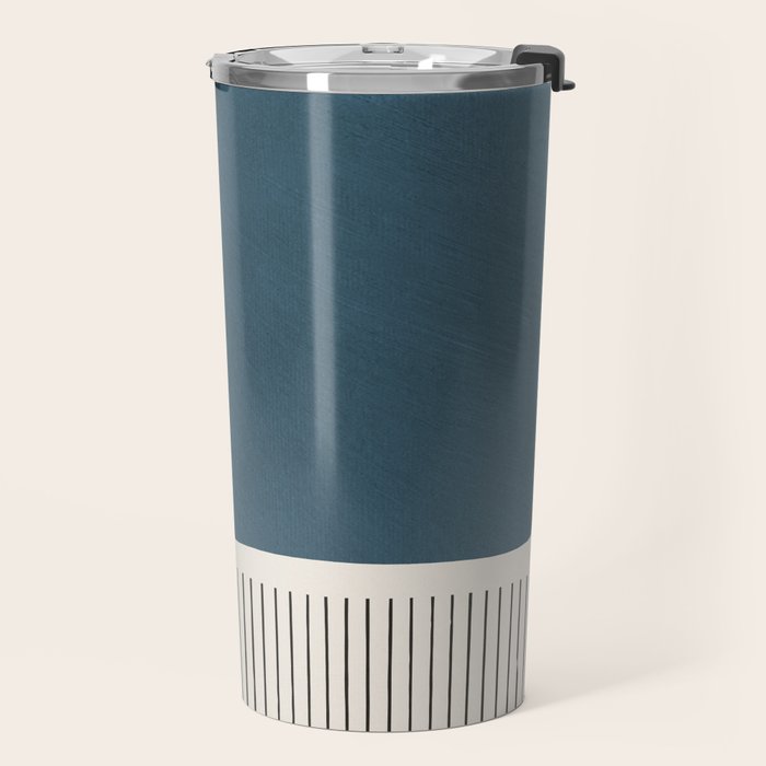 Terracotta Navy Color Block Artwork Travel Mug Gallery Image 2