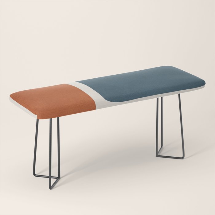 Terracotta Navy Color Block Artwork Bench Gallery Image 1