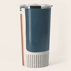 Terracotta Navy Color Block Artwork Travel Mug Gallery Image 1