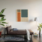 Terracotta Navy Color Block Artwork Wood Wall Art Gallery Image 2