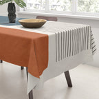 Terracotta Navy Color Block Artwork Tablecloth Gallery Image 3