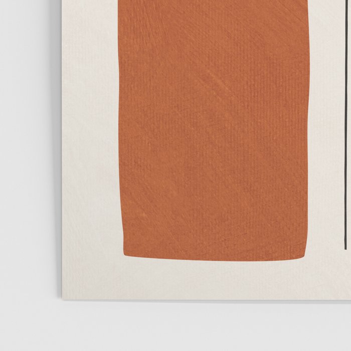 Terracotta Navy Color Block Artwork Poster Gallery Image 3