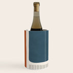Terracotta Navy Color Block Artwork Wine Chiller Gallery Image 1