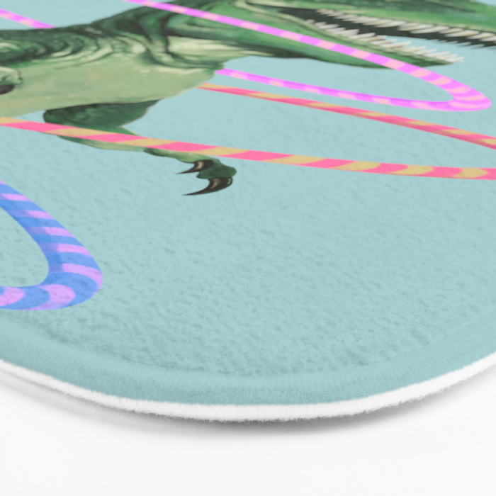 T-Rex the Hula Dancer in Green Bath Mat Gallery Image 3