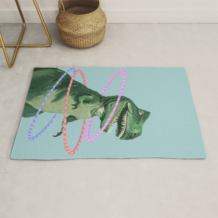 T-Rex the Hula Dancer in Green Rug Gallery Image 1