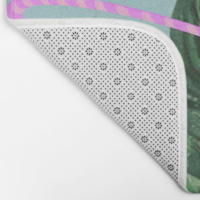 T-Rex the Hula Dancer in Green Bath Mat Gallery Image 2