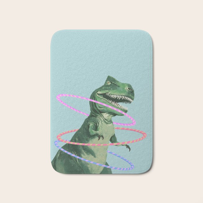 T-Rex the Hula Dancer in Green Bath Mat Gallery Image 1