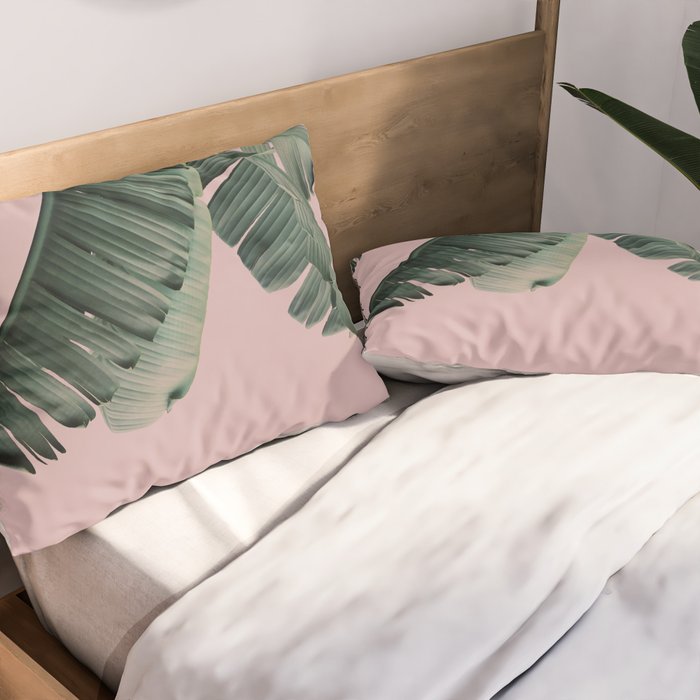 Banana Leaf Blush Pillow Sham Gallery Image 2