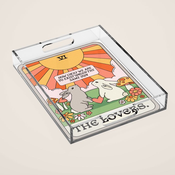 The Lovers Bunny Tarot Card Acrylic Tray Gallery Image 1