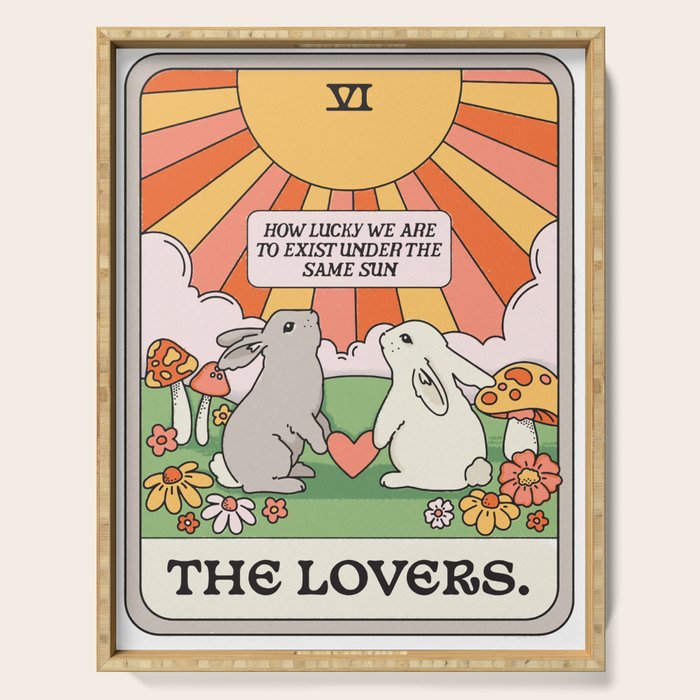 The Lovers Bunny Tarot Card Serving Tray Gallery Image 1