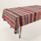 Qashqaâi Antique Fars Southwest Persian Striped Kilim Print Tablecloth Gallery Image 1