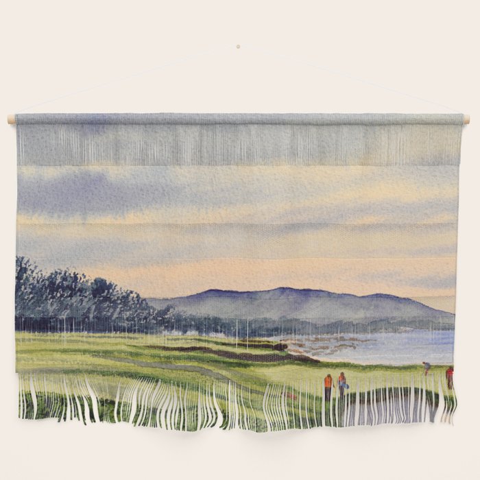Pebble Beach Golf Course 9th Green Wall Hanging Gallery Image 1