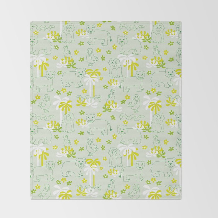 Green safari Throw Blanket Gallery Image 2
