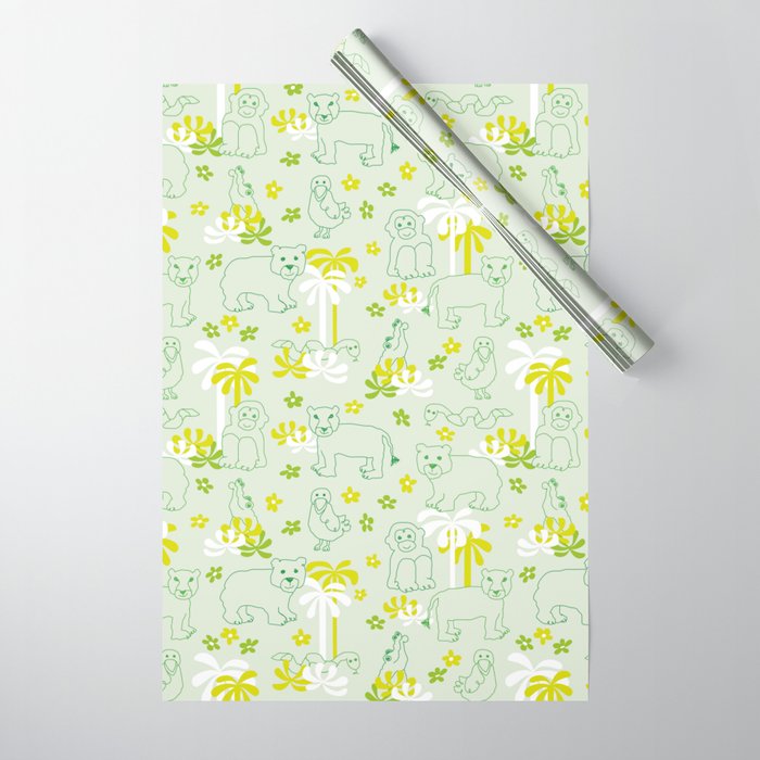 Green safari Wrapping Paper Gallery Image 1