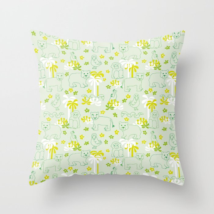 Green safari Throw Pillow Gallery Image 6