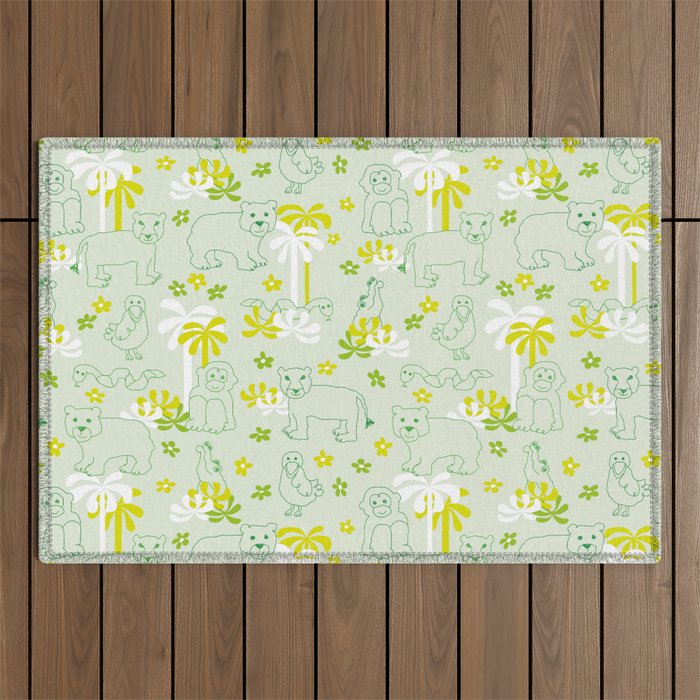 Green safari Outdoor Rug Gallery Image 1