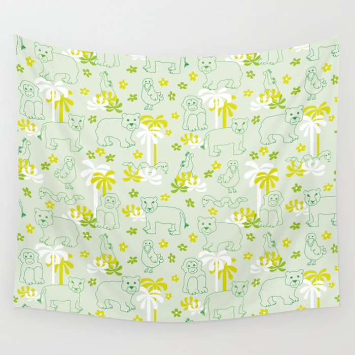 Green safari Wall Tapestry Gallery Image 1