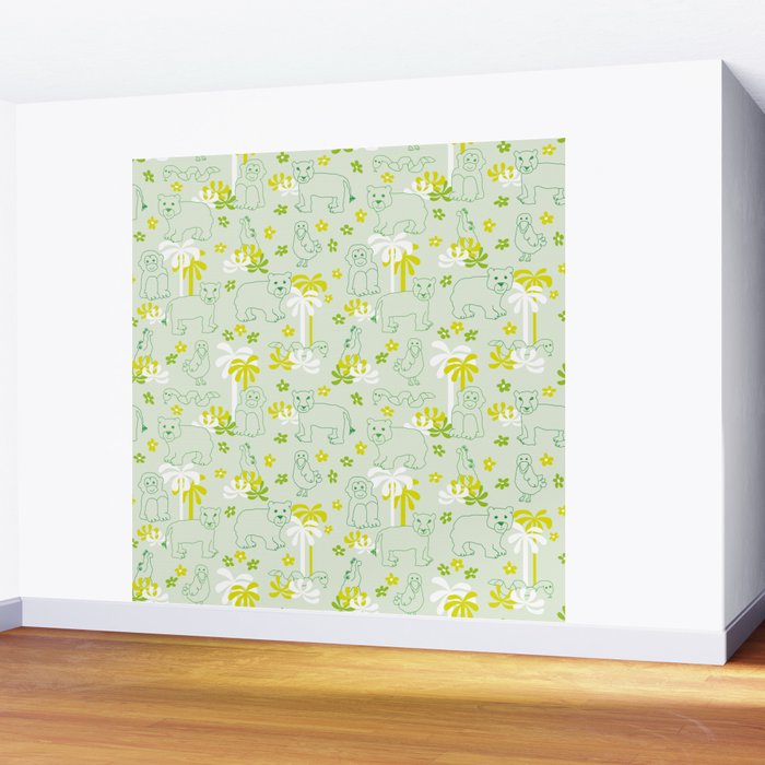 Green safari Wall Mural Gallery Image 2