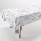 Lavender gray elegant vintage roses floral Tablecloth Gallery Image 1