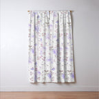 Lavender gray elegant vintage roses floral Window Curtain Gallery Image 3