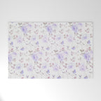 Lavender gray elegant vintage roses floral Welcome Mat Gallery Image 1