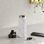 Lavender gray elegant vintage roses floral Water Bottle Gallery Image 5